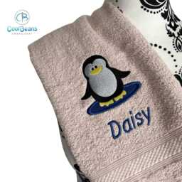 Penguin Towel - Personalised Face Cloth/Hand Bath = Embroidered - thumbnail 4
