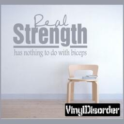 Real Strength Has Nothing To Do With Biceps - Vinyl Wall Decal Quotes Sticker Hf007Realstrengthvet - thumbnail 1