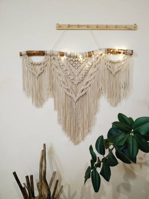 Large Macrame Backdrop, Extra Large Wall Decor With Tassels, Home & Living Decor, Terracotta Living Room Wall - image 1