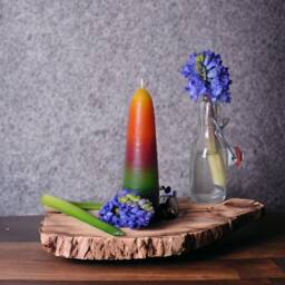 Colorful Candle Made From 100% Beeswax, Rainbow - thumbnail 3