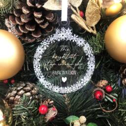 Personalised Memorial Christmas Tree Decoration - Brightest Star in The Sky Bauble Any Name Remembrance Xmas - thumbnail 4