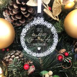Personalised Memorial Christmas Tree Decoration - Brightest Star in The Sky Bauble Any Name Remembrance Xmas - thumbnail 3