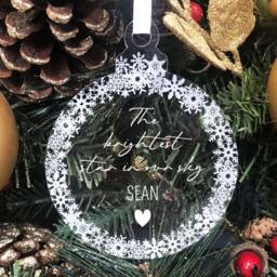 Personalised Memorial Christmas Tree Decoration - Brightest Star in The Sky Bauble Any Name Remembrance Xmas - thumbnail 2