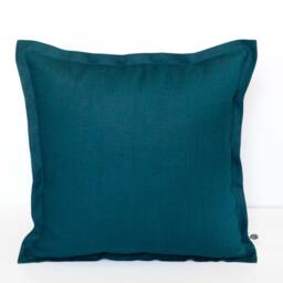 Teal Pillow Cover - Custom Size Linen Pillowcase With Flange Ege Handmade Teal Room Decor Or Housewarming Gift Idea - thumbnail 2