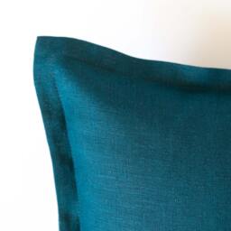 Teal Pillow Cover - Custom Size Linen Pillowcase With Flange Ege Handmade Teal Room Decor Or Housewarming Gift Idea - thumbnail 3