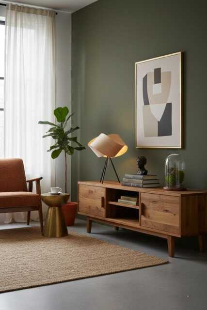 Scandinavian Wood Veneer Table Lamp - Modern Ufo Bedside Desk Light Minimalist Bedroom Fixture - image 1