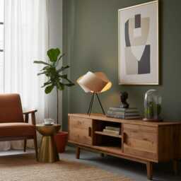 Modern Wooden Desk Lamp Minimalist Tripod Table Light With Natural Veneer For Office Workspace - thumbnail 2
