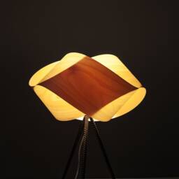 Scandinavian Wood Veneer Table Lamp - Modern Ufo Bedside Desk Light Minimalist Bedroom Fixture - thumbnail 3