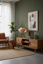 Scandinavian Wood Veneer Table Lamp - Modern Ufo Bedside Desk Light Minimalist Bedroom Fixture - thumbnail 1