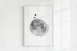 I Love You To The Moon & Back Quote Print, Prints, Quotes, Quote, Art - thumbnail 1