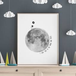 I Love You To The Moon & Back Quote Print, Prints, Quotes, Quote, Art - thumbnail 3