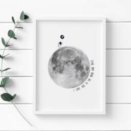 I Love You To The Moon & Back Quote Print, Prints, Quotes, Quote, Art - thumbnail 2