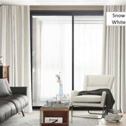 Snow White Curtains With Self Blackout, Blackout Curtain Drapery, Custom Self Blackout Heavy Weight - thumbnail 2