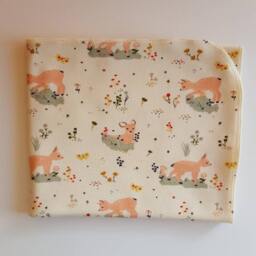 Organic Swaddle & Newborn Hat Set. Girl Take Home Fawn Baby Shower Gift. Photo Prop - thumbnail 3