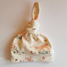 Organic Swaddle & Newborn Hat Set. Girl Take Home Fawn Baby Shower Gift. Photo Prop - thumbnail 2