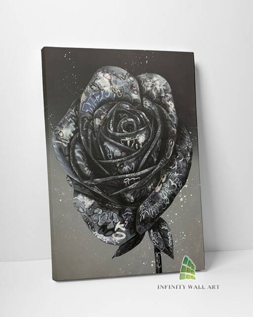 Graffiti Rose Canvas Art Wall Fashion Print Picture Banksy Style Home Decor -C898 - image 1