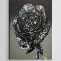 Graffiti Rose Canvas Art Wall Fashion Print Picture Banksy Style Home Decor -C898 - thumbnail 2