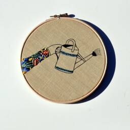 Wall Hanging Hoop Art The Watering Can - thumbnail 2