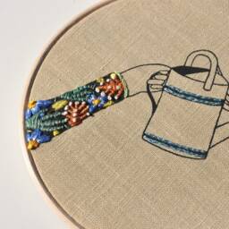 Wall Hanging Hoop Art The Watering Can - thumbnail 3