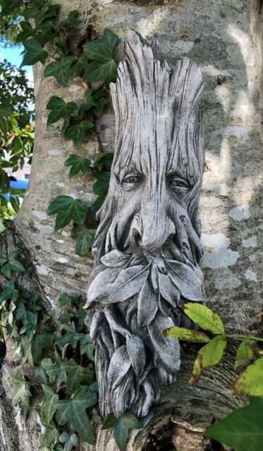 Long Greenman Plaque - Reconstituted Stone Concrete Statue Sign Garden Ornament - image 1