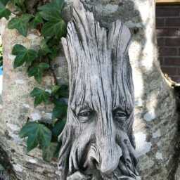 Long Greenman Plaque - Reconstituted Stone Concrete Statue Sign Garden Ornament - thumbnail 2