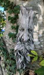 Long Greenman Plaque - Reconstituted Stone Concrete Statue Sign Garden Ornament - thumbnail 1