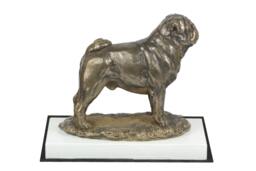 Pug , Dog On White Wooden Base Statue, Limited Edition, Artdog - thumbnail 1