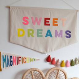 Sweet Dreams Wall Hanging, Nursery Decor, Banner Flag - thumbnail 3