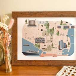Southampton Map Print, Illustrated Of Southampton, Poster, Wall Art, Gift, University - thumbnail 3