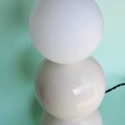 Handmade Ceramic Lamp - Transparent Glaze With Glass Globe & G9 Bulb - thumbnail 2