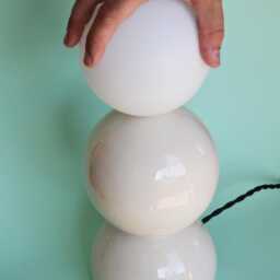 Handmade Ceramic Lamp - Transparent Glaze With Glass Globe & G9 Bulb - thumbnail 3