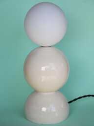Handmade Ceramic Lamp - Transparent Glaze With Glass Globe & G9 Bulb