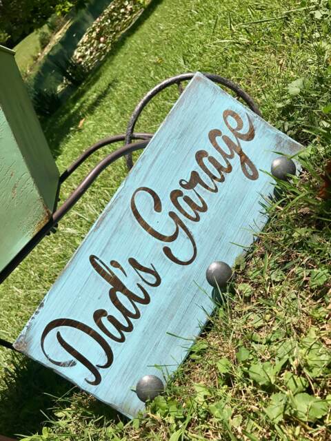 Personalized Reclaimed Rustic Hand Painted Wood Garage Wall Hanging - image 1