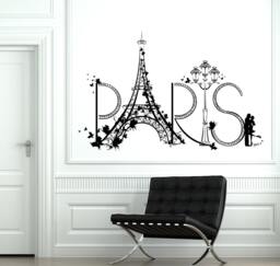 Wall Decal Paris Eiffel Tower France Romantic Love Vinyl Sticker 1811Dz - thumbnail 1