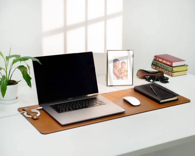Leather Desk Mat, Custom Engraved Pad, Personalized Office Decor, Christmas Gift For Coworker - image 1
