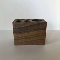 Walnut Desktop Organizer 6-Hole - thumbnail 3