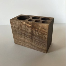 Walnut Desktop Organizer 6-Hole - thumbnail 2