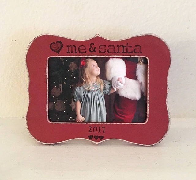 Christmas Picture Frame, Personalized Santa Claus, Gift For Grandma, Mom, Holiday - image 1