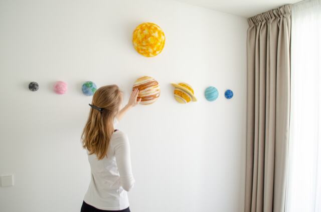 Christmas Felt Solar System Wall Decor 3D Planets For Nursery Montessori Space Gift - image 1