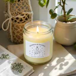 Personalized Engagement Candle, Engaged Candle With Name & Date, Party Keepsake, Gifts For Couple, Anniversary Gift - thumbnail 2