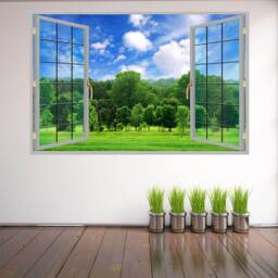 Blue Sky Clouds Forest Trees Wall Decal Sticker Mural Poster Print Art Home Office Decor Hm15 - thumbnail 2