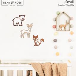 Wooden Woodland Animal Trio Nursery Wall Decor Set - thumbnail 2