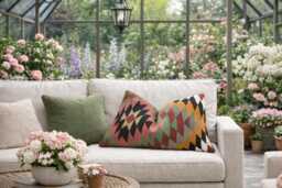 Vintage Kilim Pillow Cover, Handwoven Turkish Lumbar - 16x24 - thumbnail 1