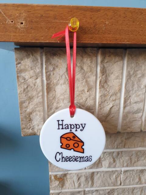 Happy Cheesemas Tree Decoration With Lovely Cheese Themed Christmas Design - image 1