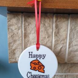 Happy Cheesemas Tree Decoration With Lovely Cheese Themed Christmas Design - thumbnail 3
