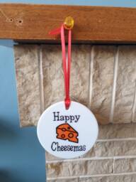 Happy Cheesemas Tree Decoration With Lovely Cheese Themed Christmas Design - thumbnail 1