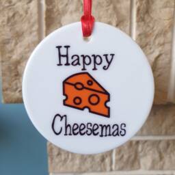 Happy Cheesemas Tree Decoration With Lovely Cheese Themed Christmas Design - thumbnail 2