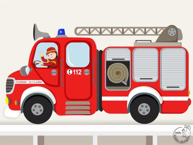 "Wall Sticker ""Fire Engine I." - image 1