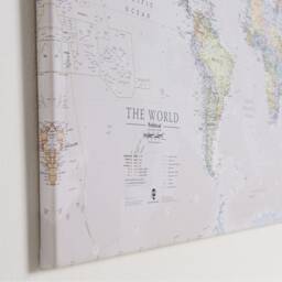 Classic Map Of The World Canvas Print - Free Shipping, Gift For Him, Her, Classic World Map, Wall Decor, Push Pin Map - thumbnail 2