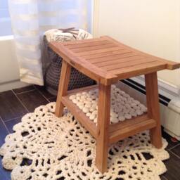 Round Area Rug Hand Crochet Chunky Knit Doily - thumbnail 3